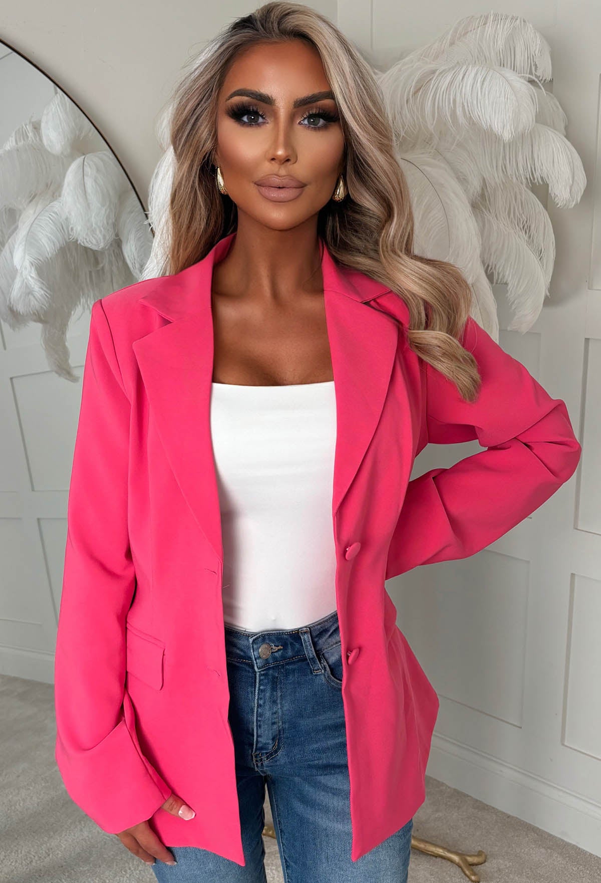 It Girl Essential Fuchsia Fitted Blazer