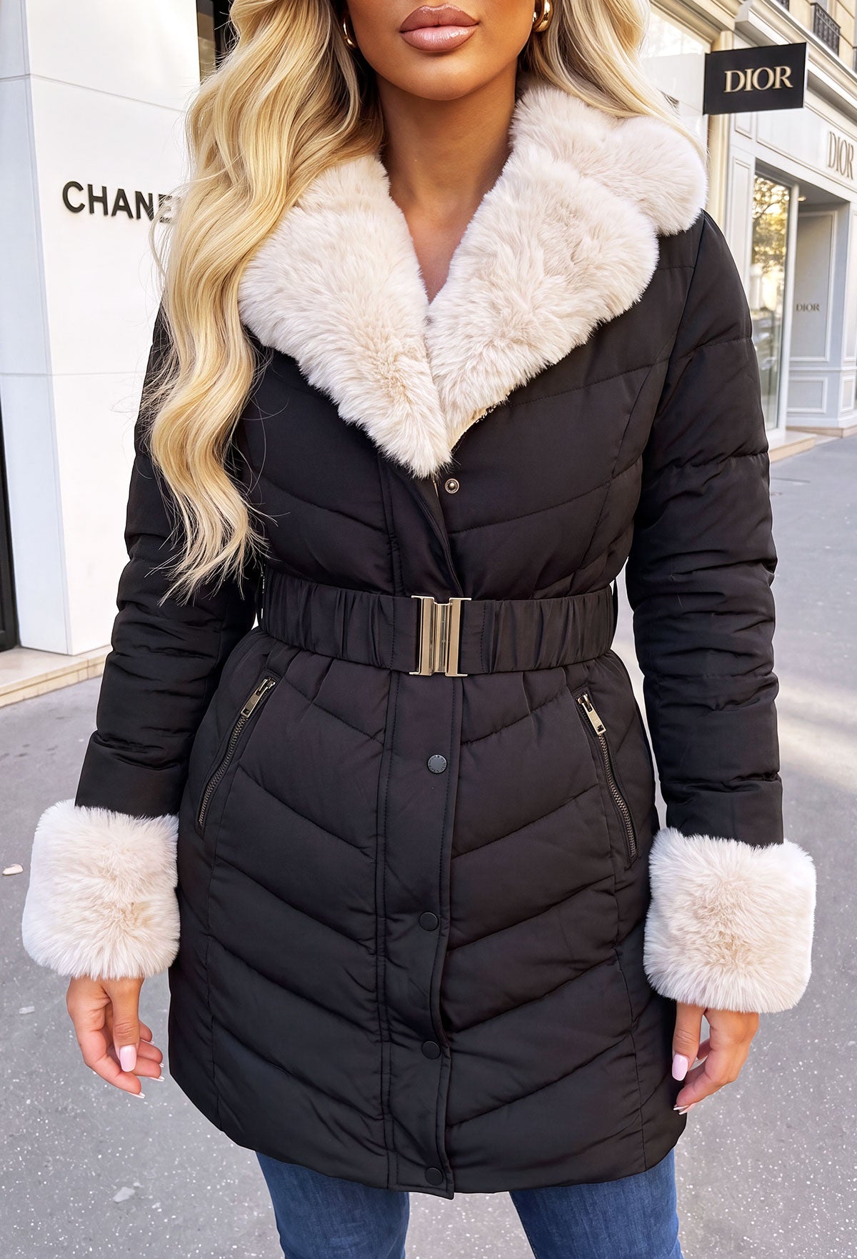 joanne-black-cream-faux-fur-lined-belted-padded-coat-2