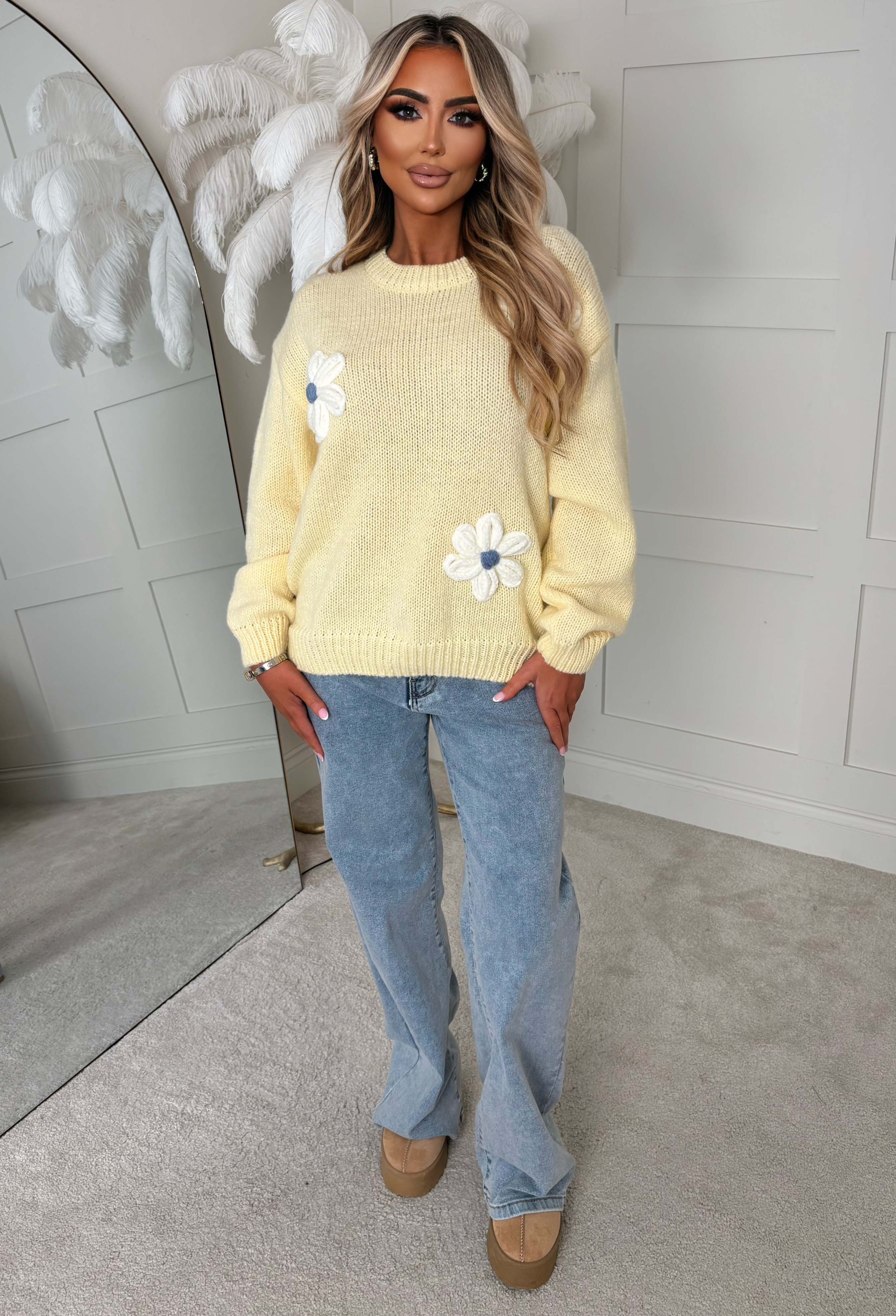 Just As Sweet Lemon Flower Crew Neck Jumper