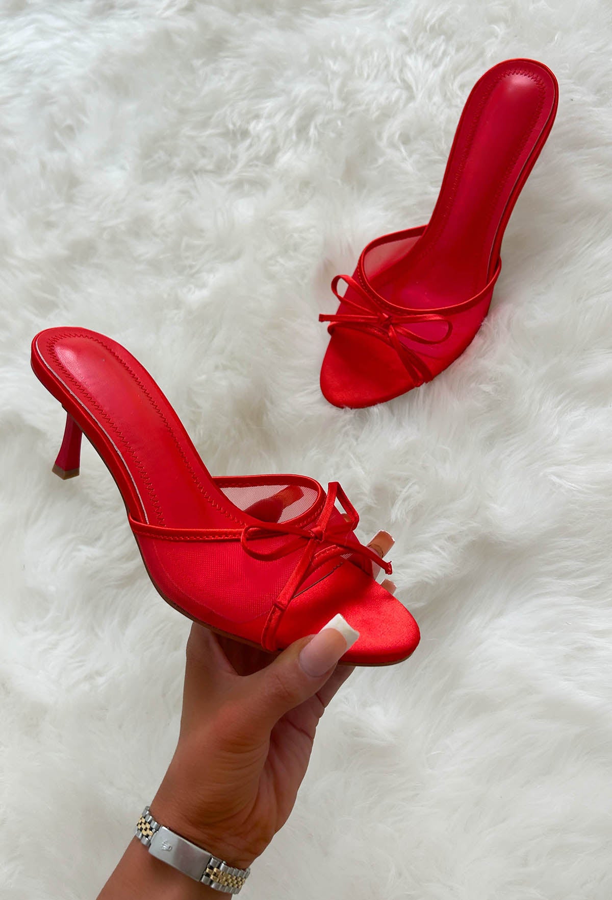 Keep My Love Red Bow Mules