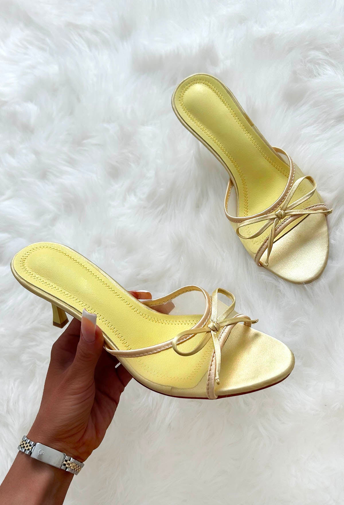 Keep My Love Yellow Bow Mules