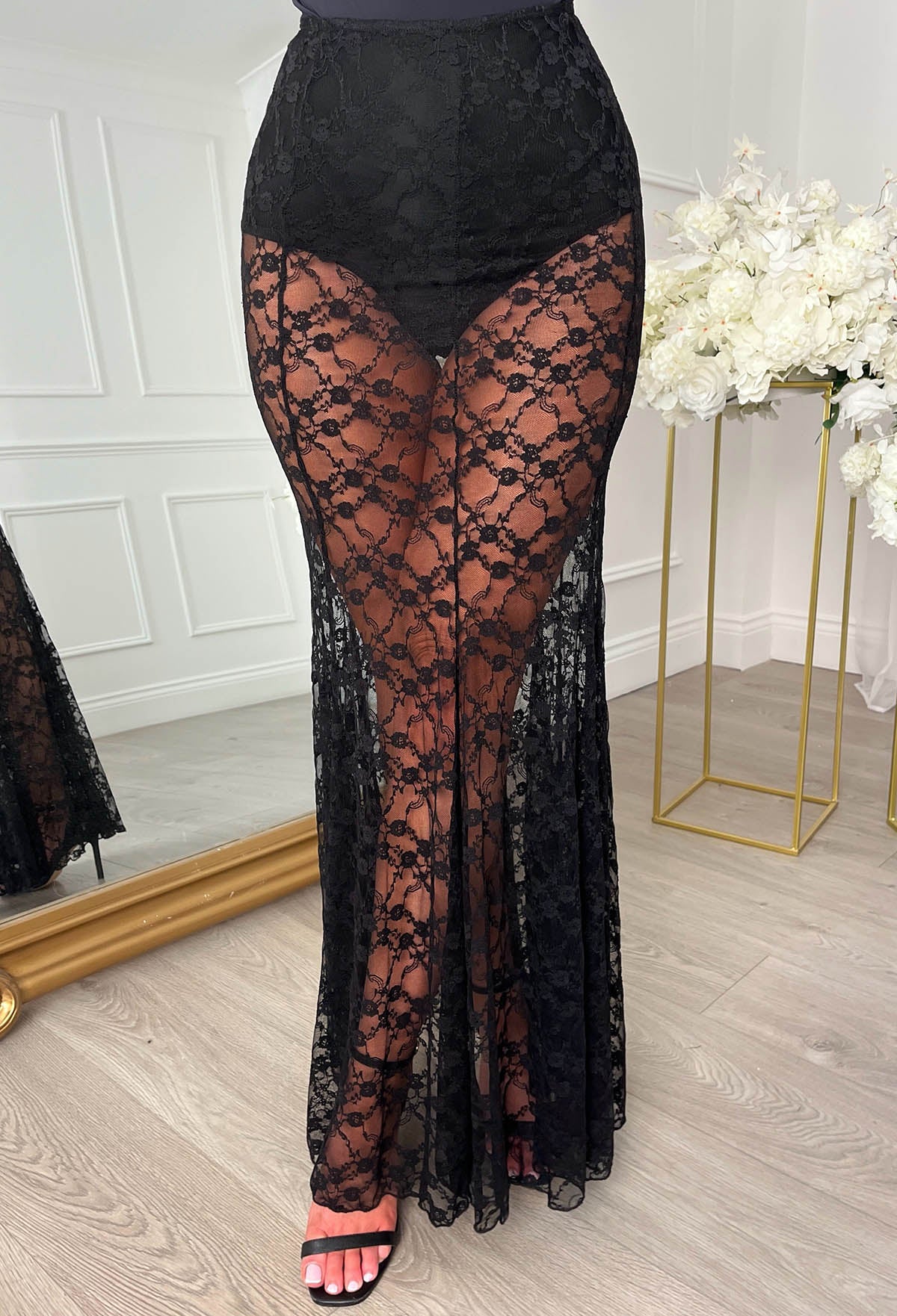 Laced In Love Black Lace Maxi Skirt
