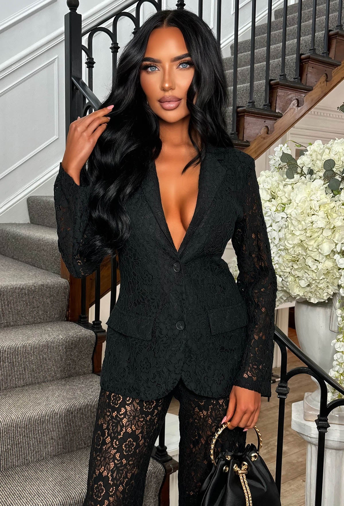 Lethal Lace Black Fitted Blazer