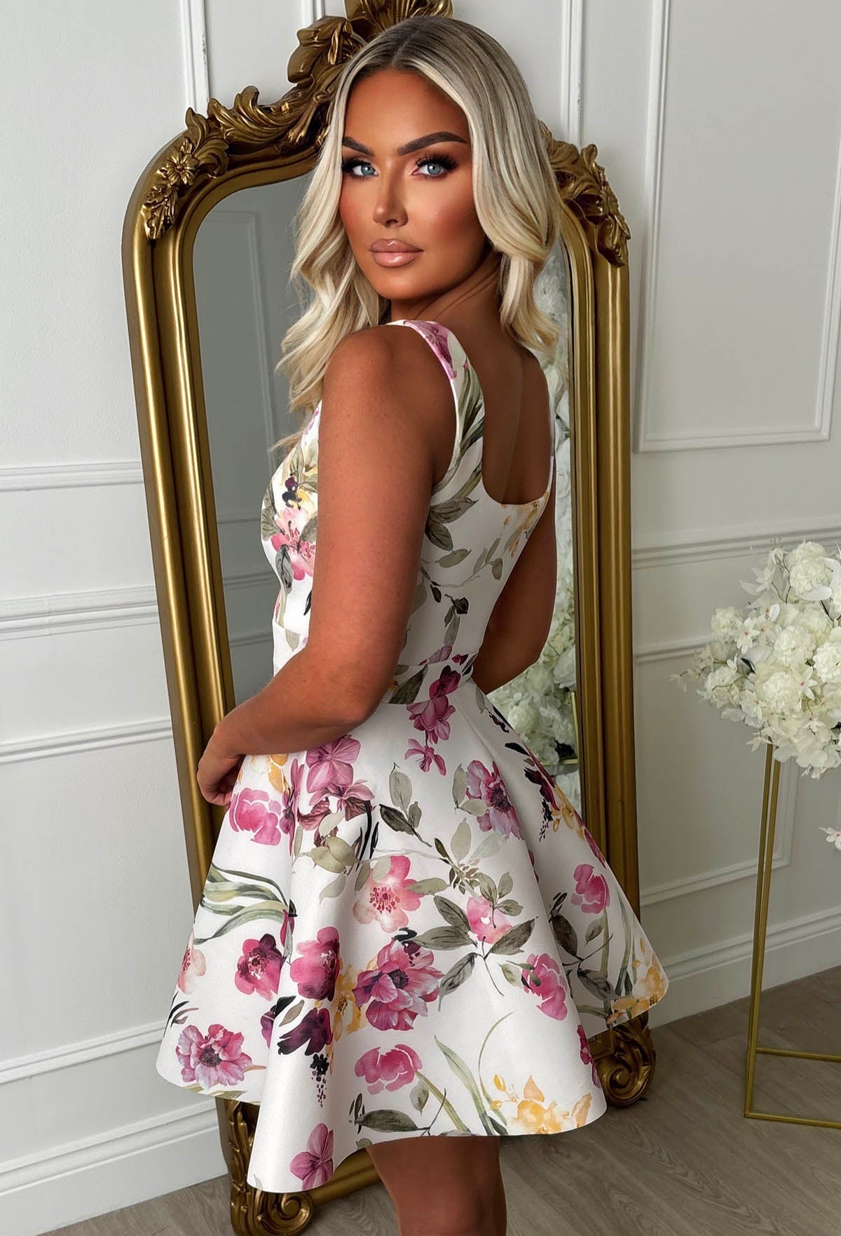 Little Petal Multi Pretty Floral Flared Skirt Mini Dress