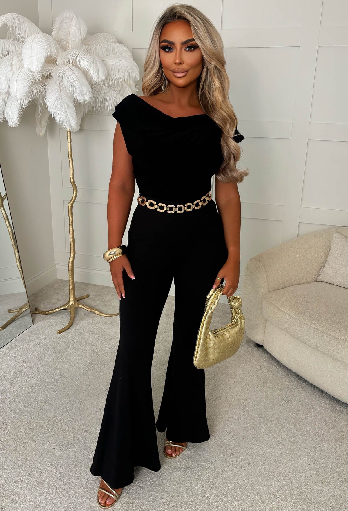 Love You Forever Black Flared Trousers