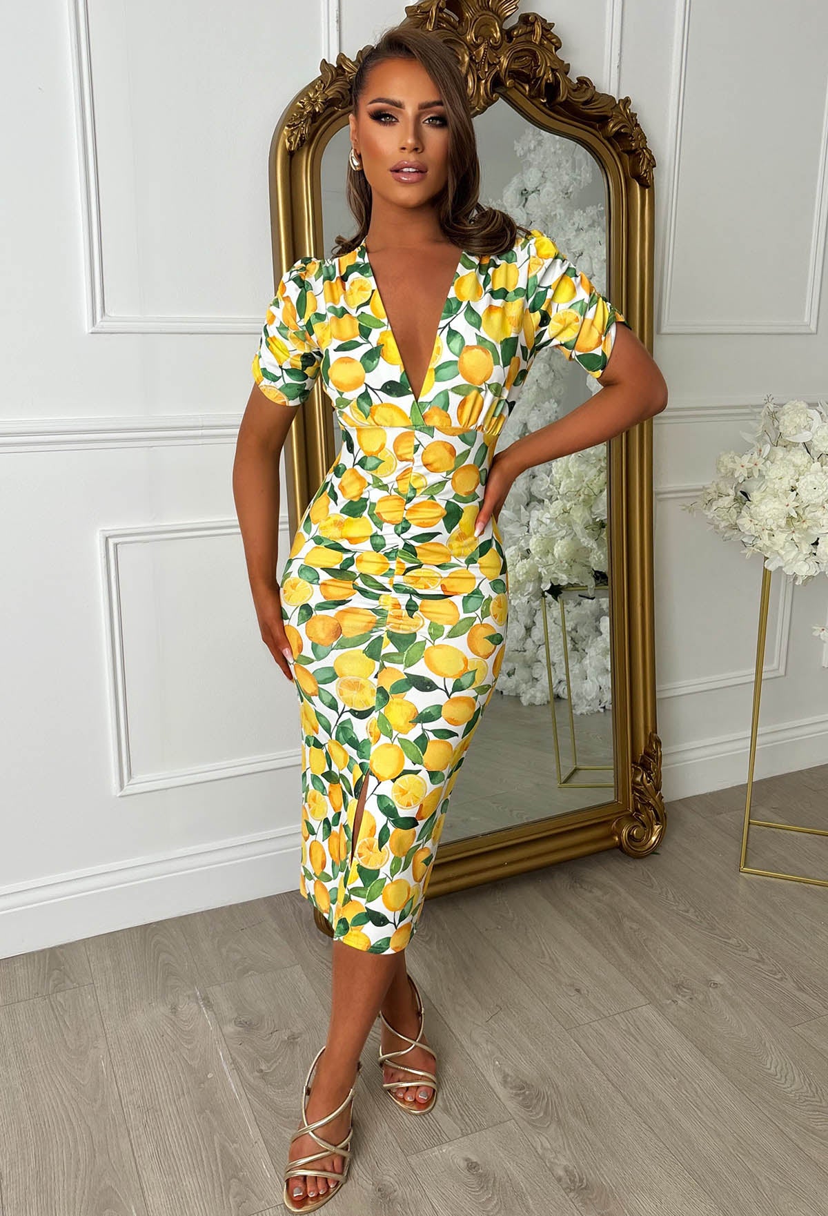 love lemon dress For & Lemons - Eclair Maxi Ivory Floral (Size 6/10) Goldie's DRW1574 FOR LOVE & LEMONS Audrey