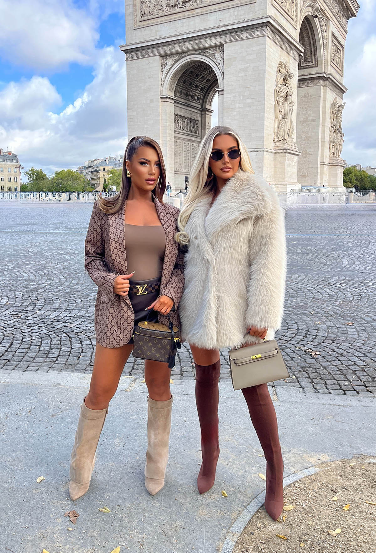 Luxe Energy Camel Monogram Printed Blazer