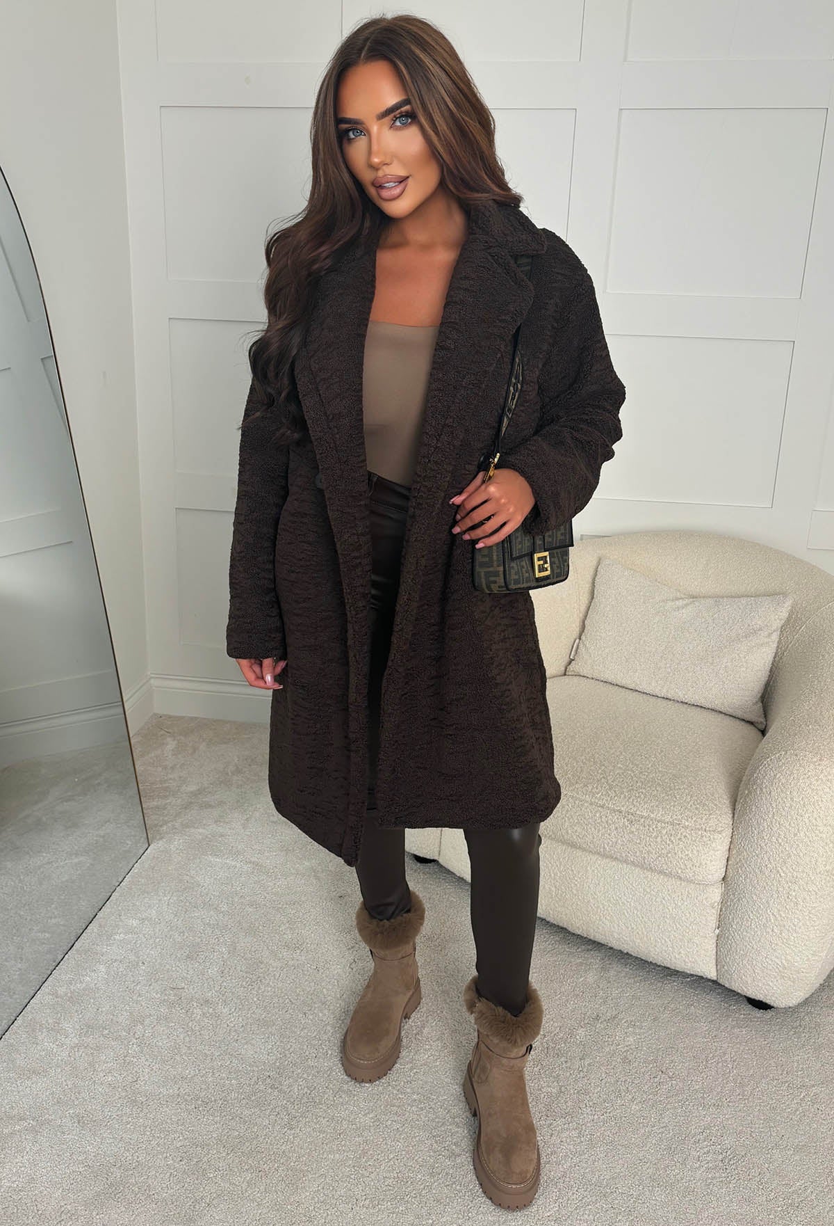 Luxe Layering Chocolate Brown Teddy Coat