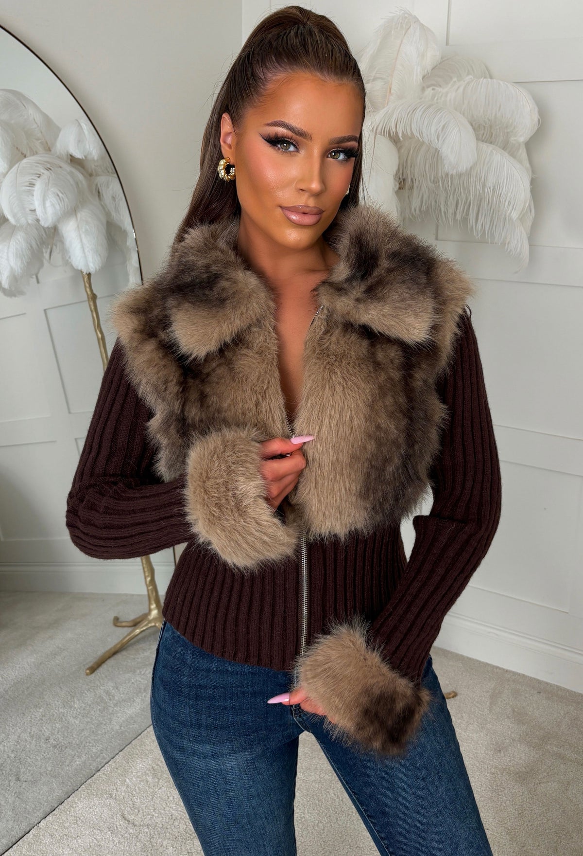 maisie-brown-faux-fur-knitted-zip-through-1
