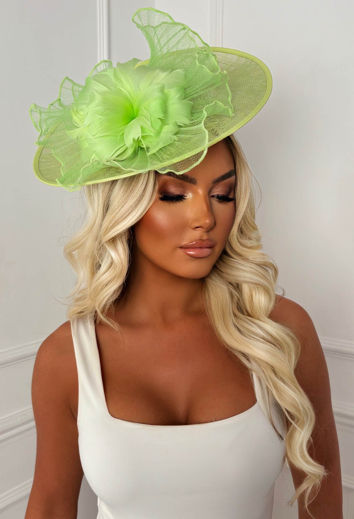 Material Girl Green Floral Detail Fascinator