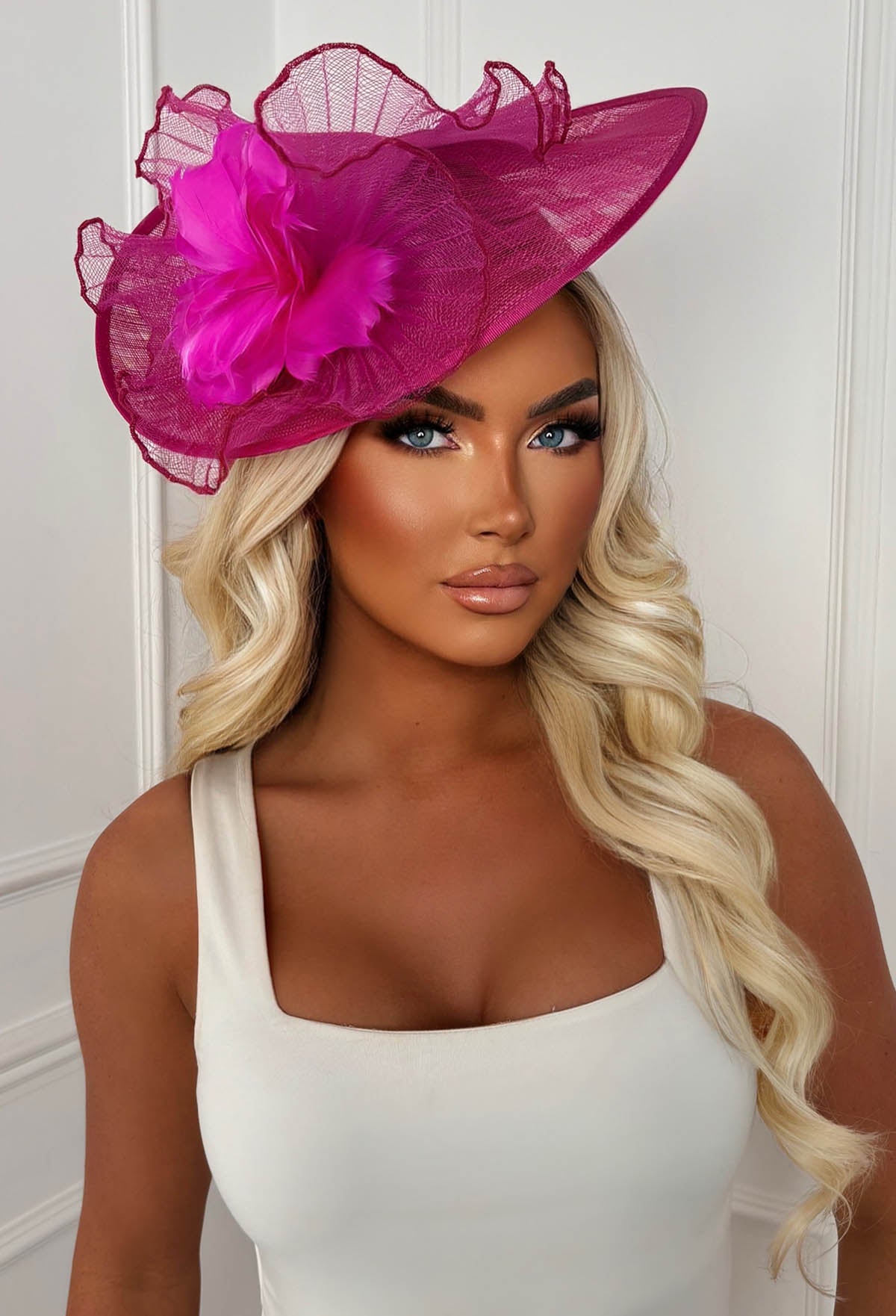 Material Girl Hot Pink Floral Detail Fascinator