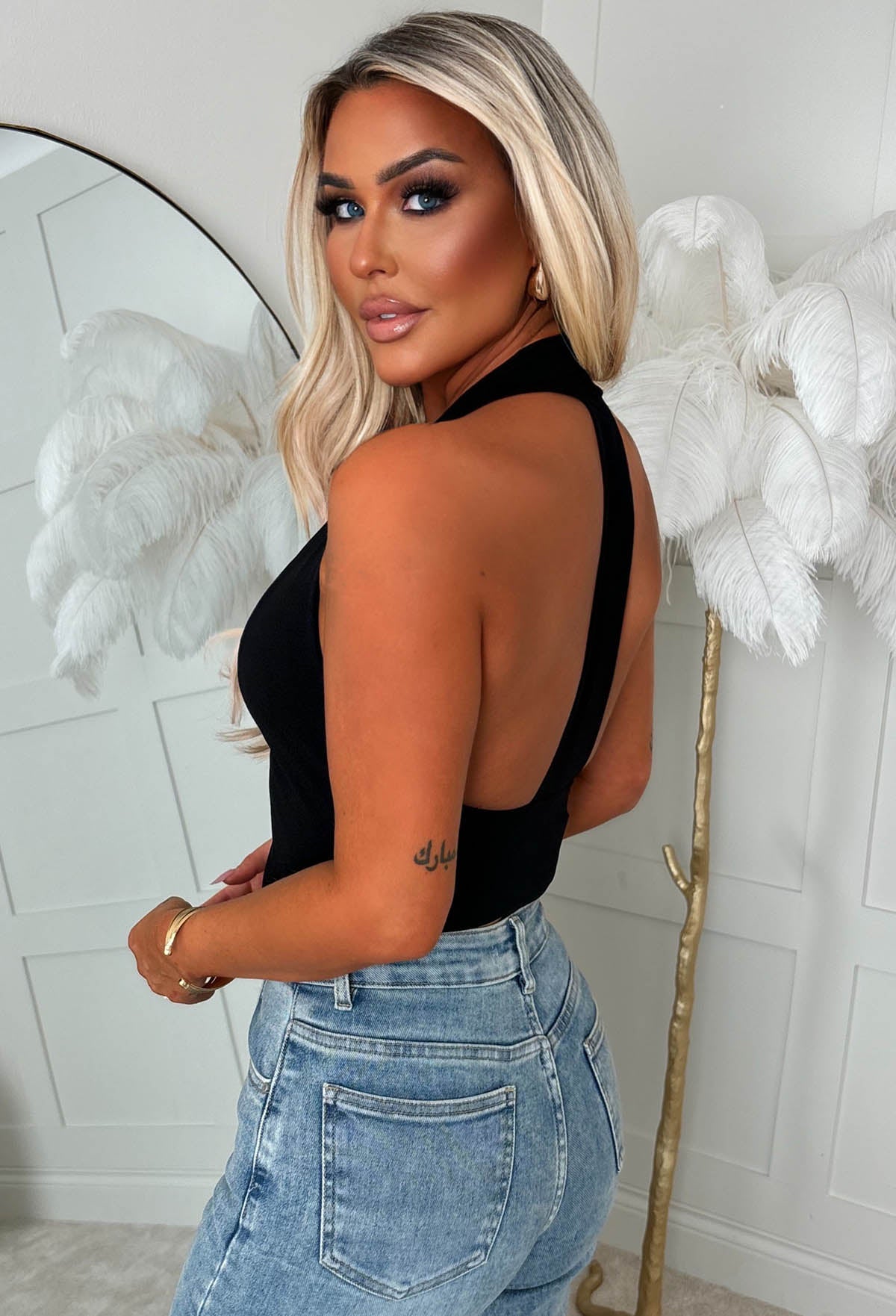 Midnight Glow Black Tailored Gold Button Waistcoat