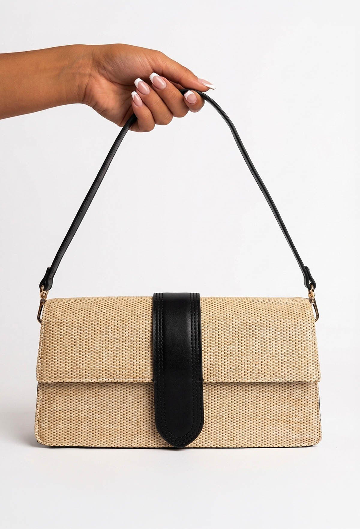 Mila Beige Raffia Bag
