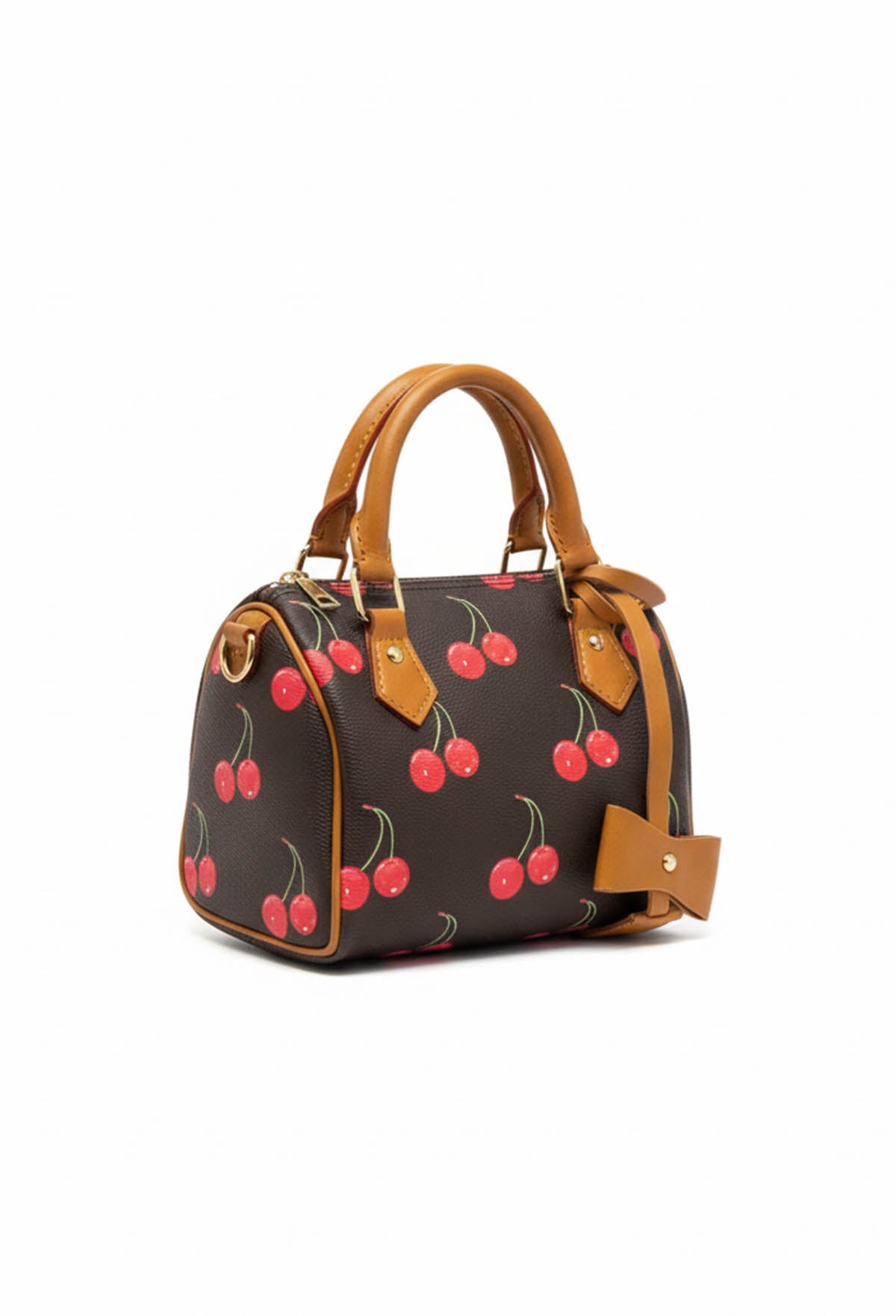 Mon Cherie Brown Printed Top Handle Bag