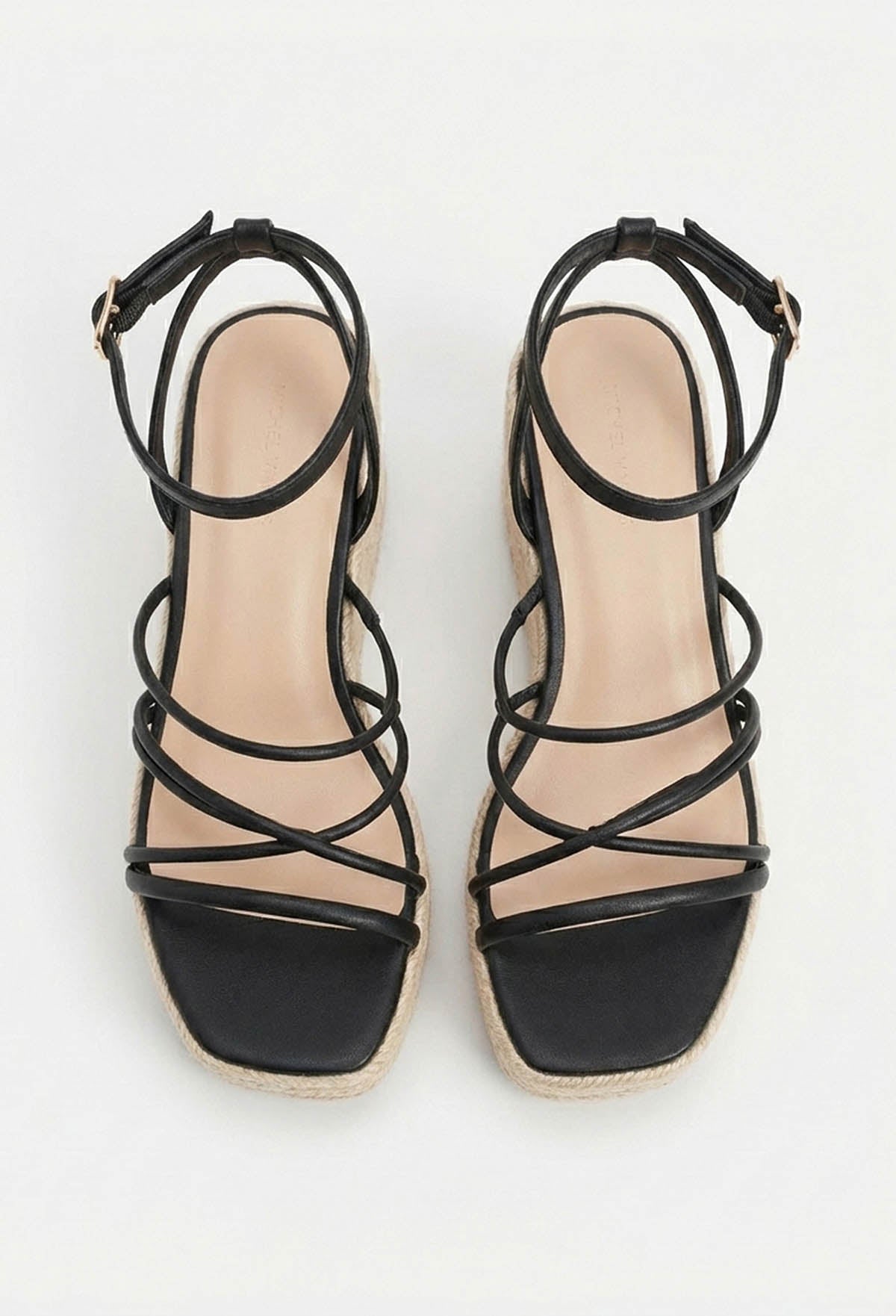 My Latest Obsession Black Raffia Strappy Wedges