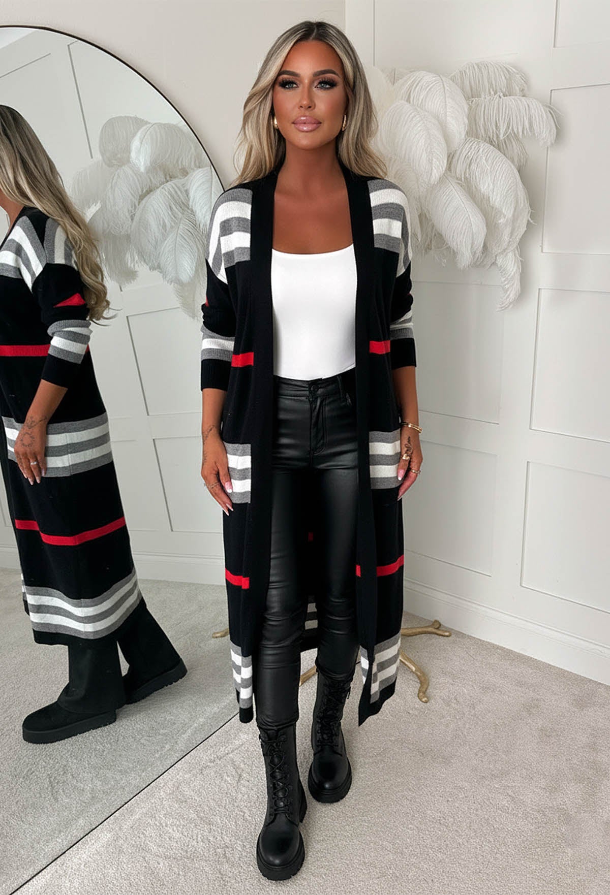 My Perfect Day Black Stripe Maxi Cardigan