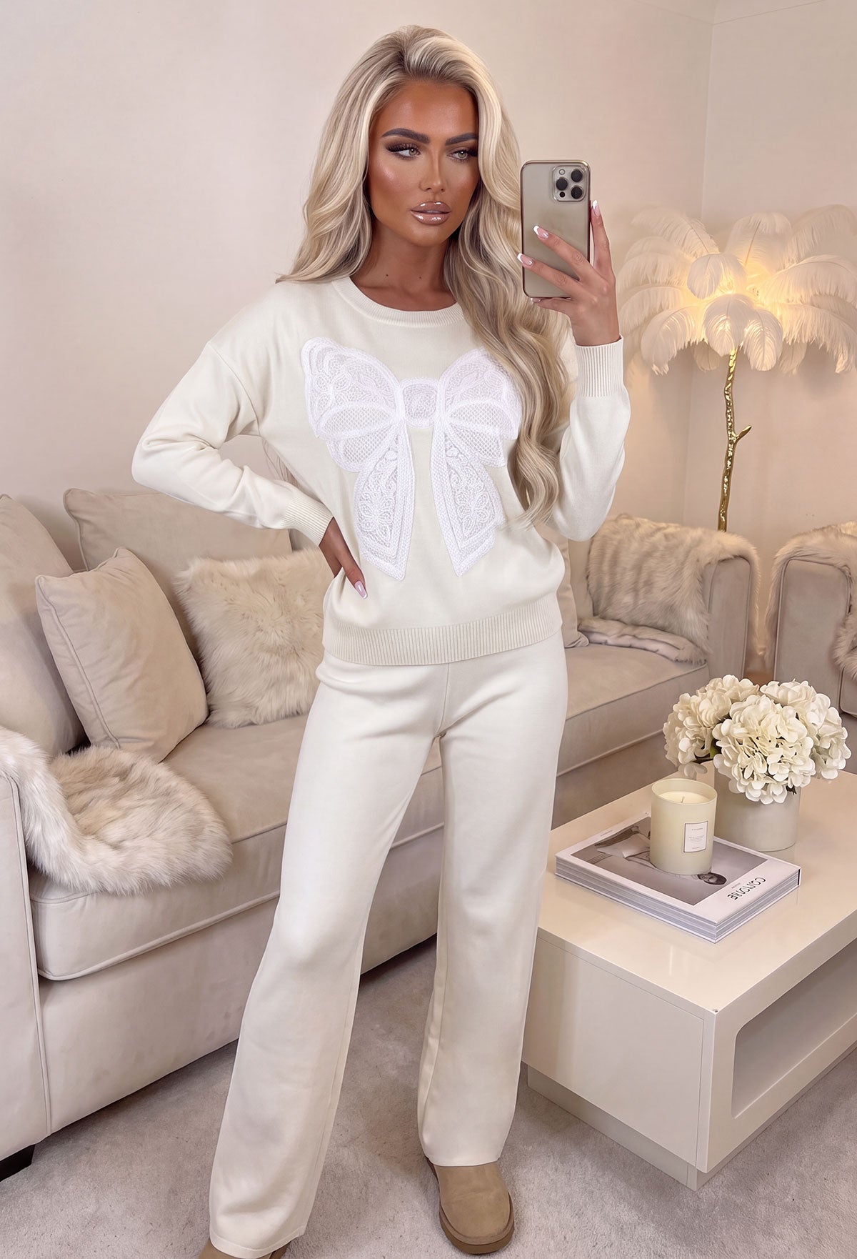 nelly-beige-bow-knitted-jumper-&-trouser-lounge-co-ord-1