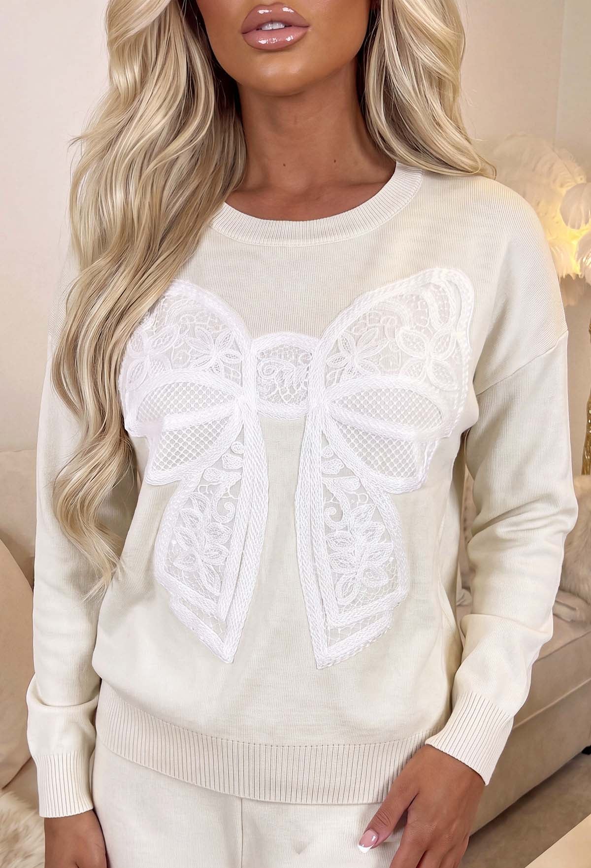nelly-beige-bow-knitted-jumper-&-trouser-lounge-co-ord-2