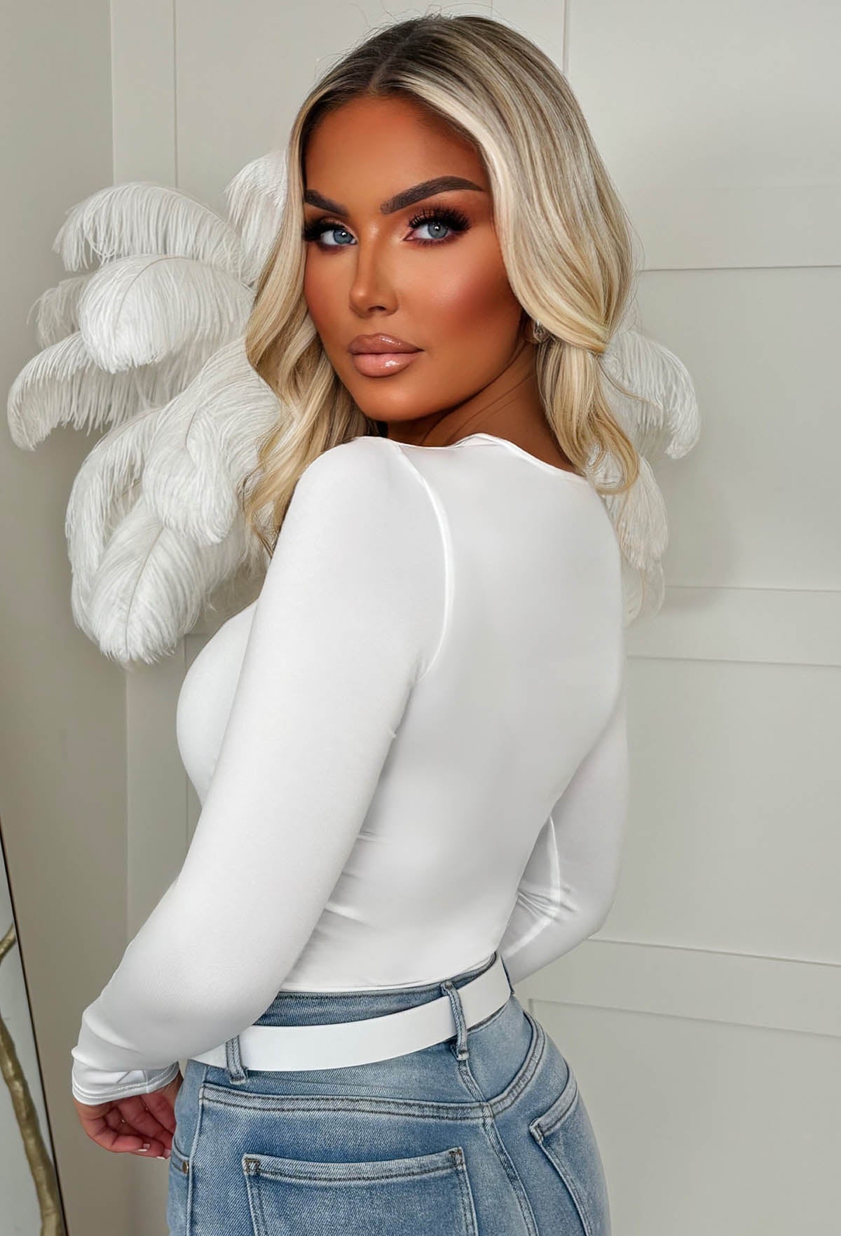 Never Let Go White Stretch Knot Top