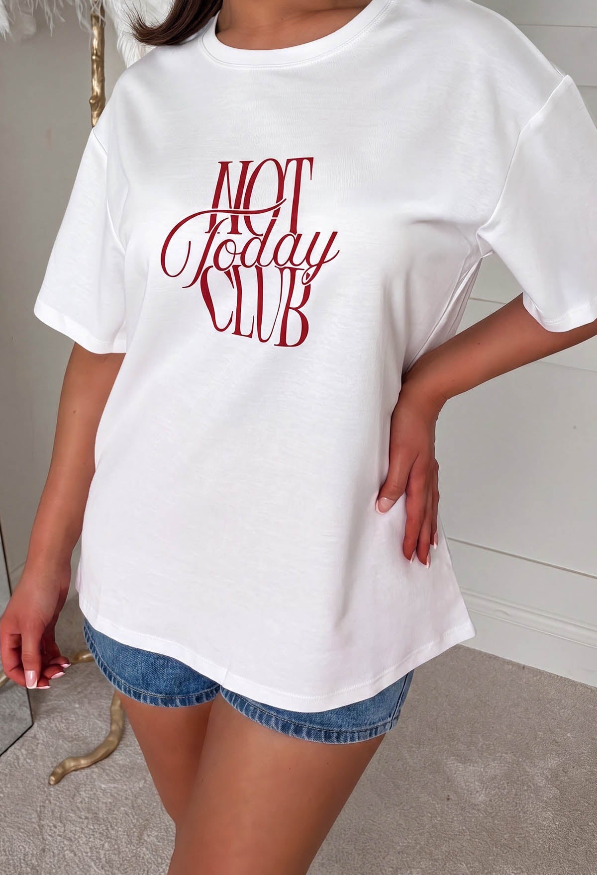 Not Today Club White Graphic T-shirt
