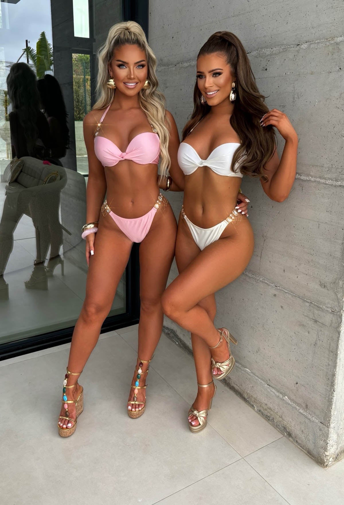 Ocean Obsession Cream Ultra Embellished Push Up Knot Bikini