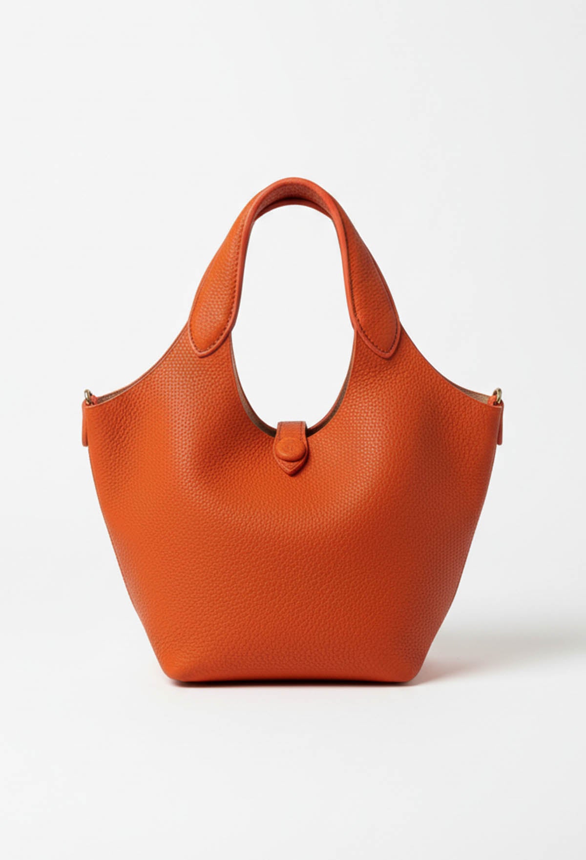 Picnic Chic Orange Faux Leather Top Handle Bag