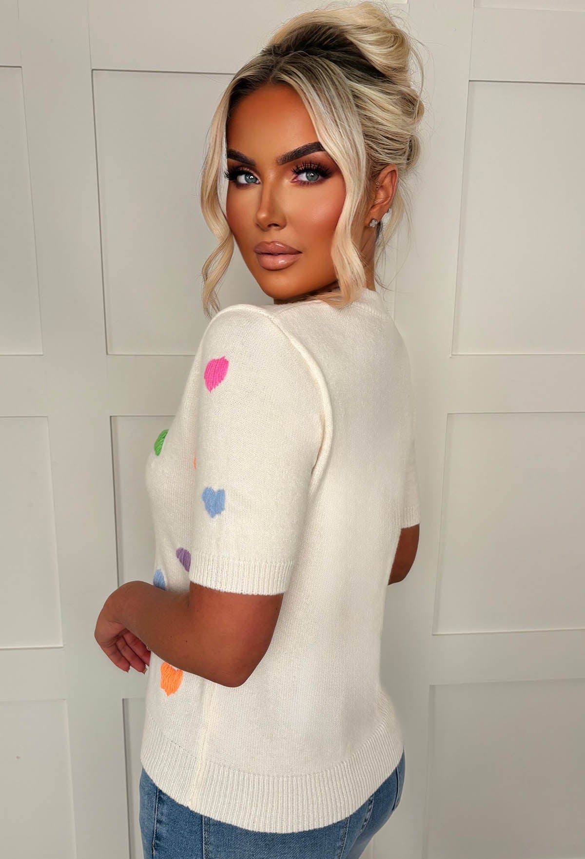 Romance Riot Cream Love Heart Jumper