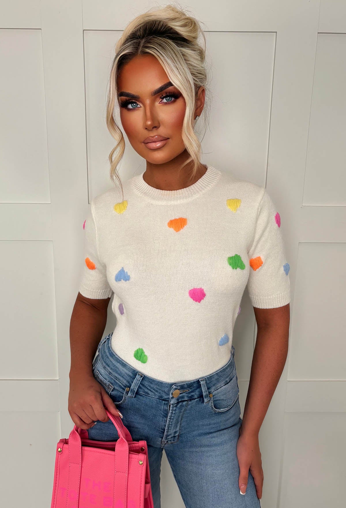 Romance Riot Cream Love Heart Jumper