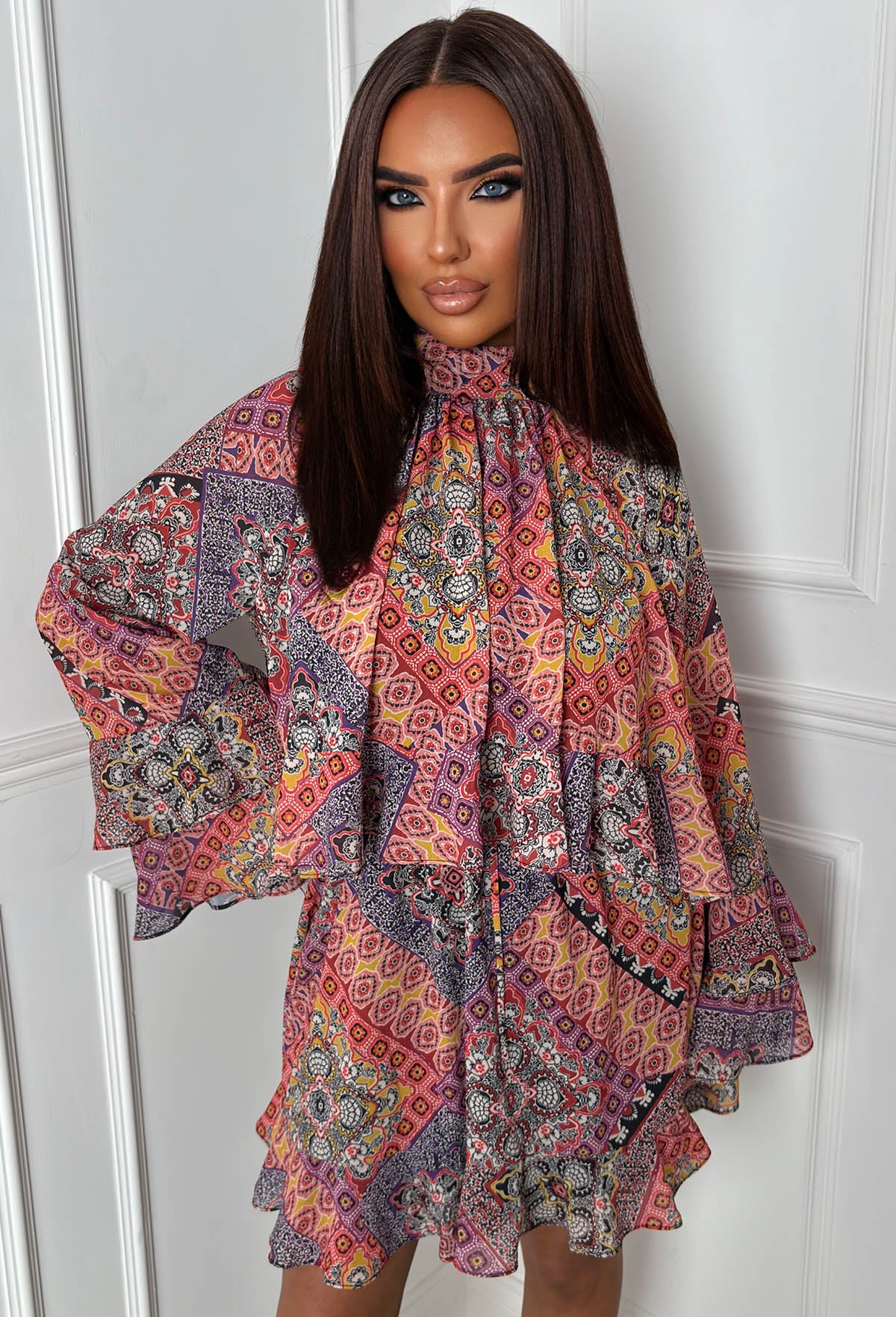 Romantic Frills Multi Frill Georgette Dress