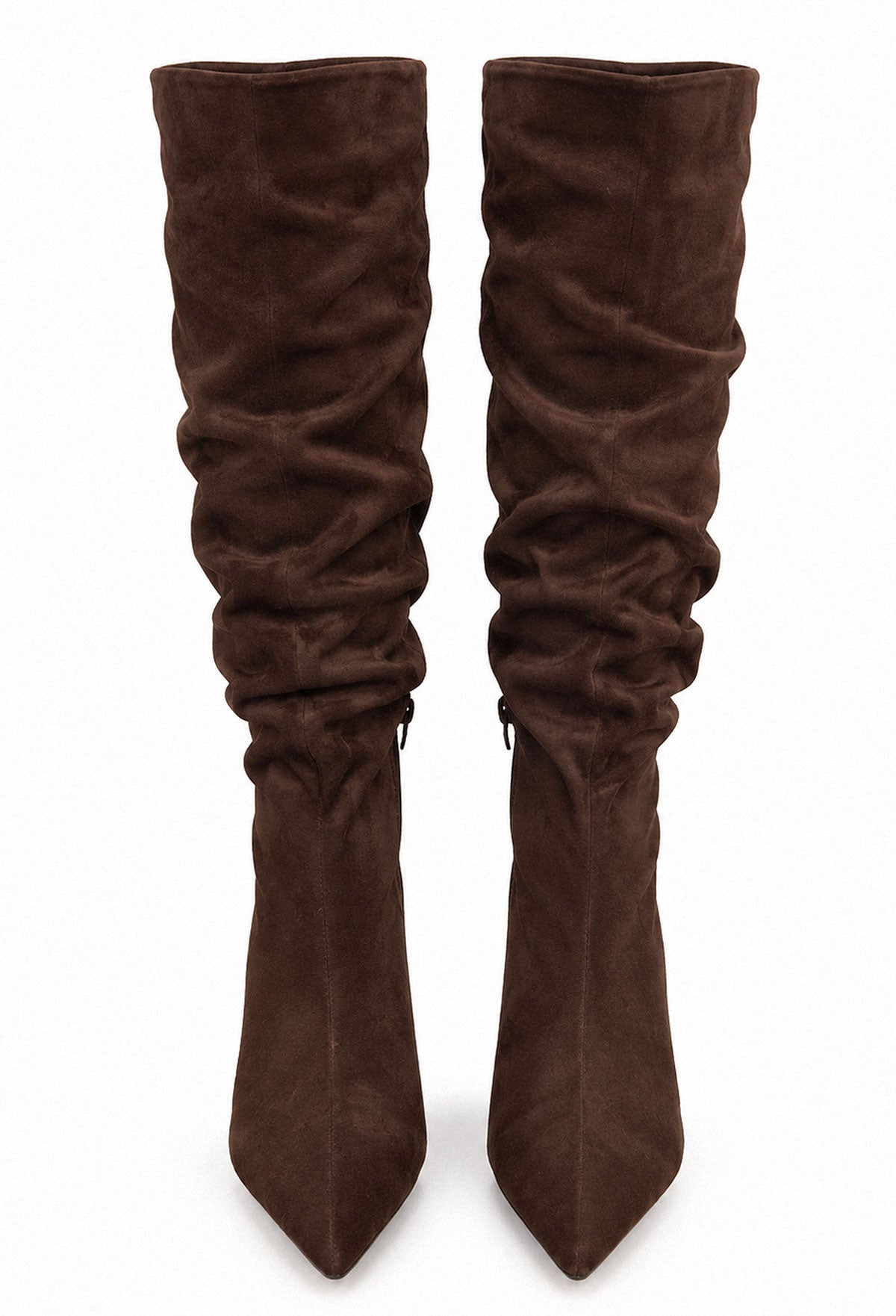 roxy-brown-faux-suede-ruched-heel-boots-3