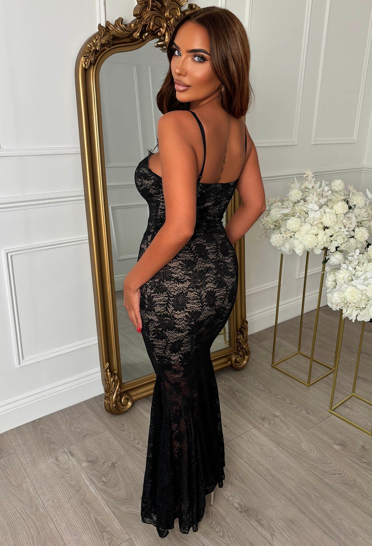 Seraphina Black Lace Maxi Dress