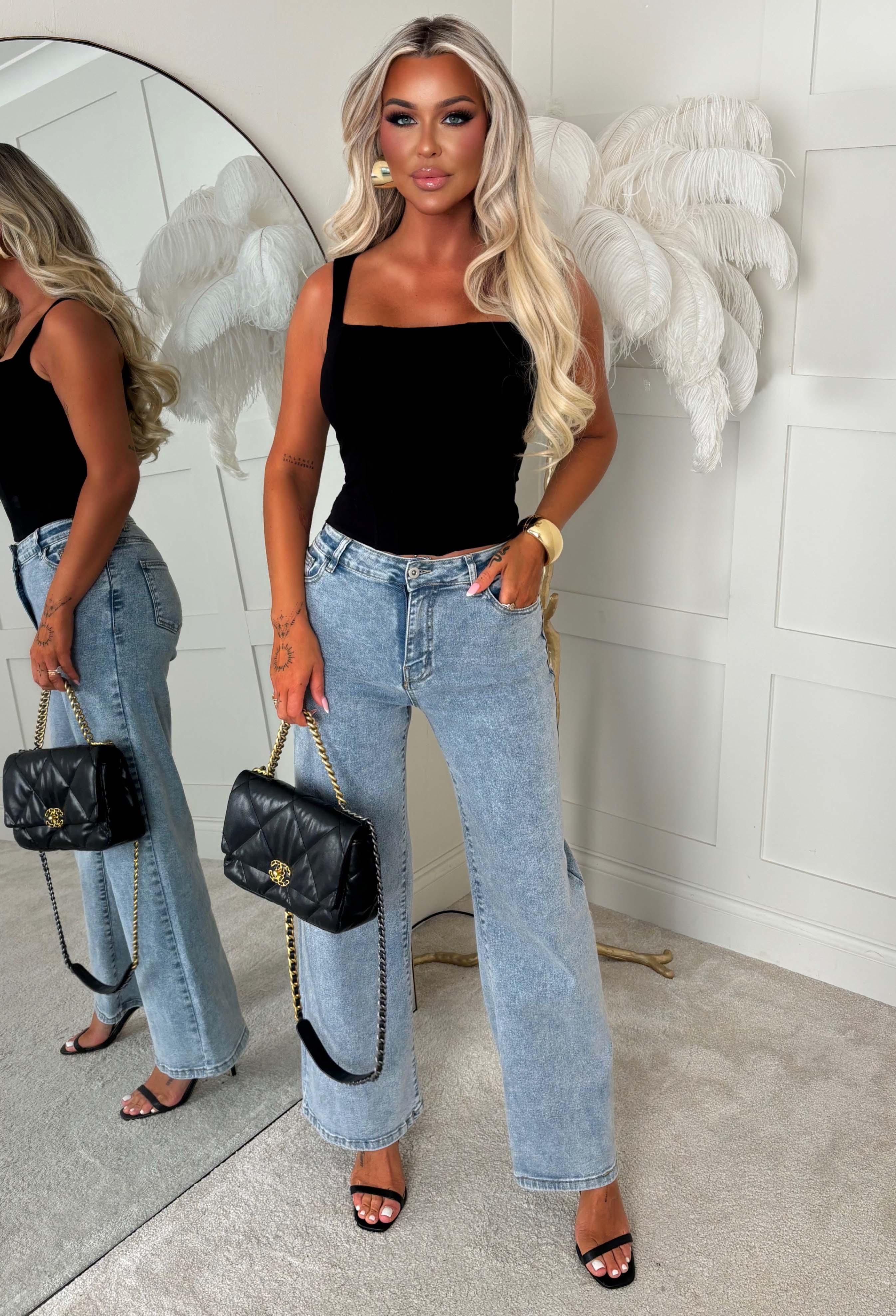 Snatch Me Darling Black Stretch Jersey Corset Top