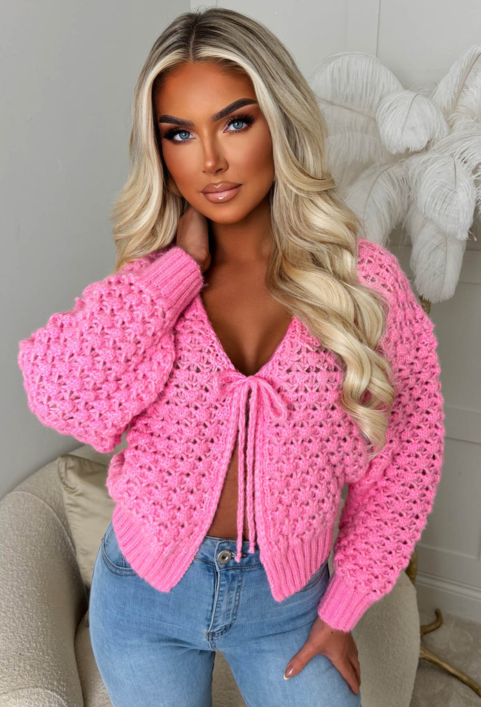A Dee - Bowtique Chic Pink Cardigan main image 1