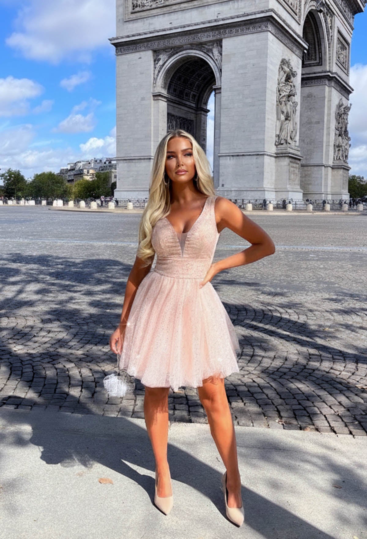 Sparklelina Pink Sequin Mini Dress