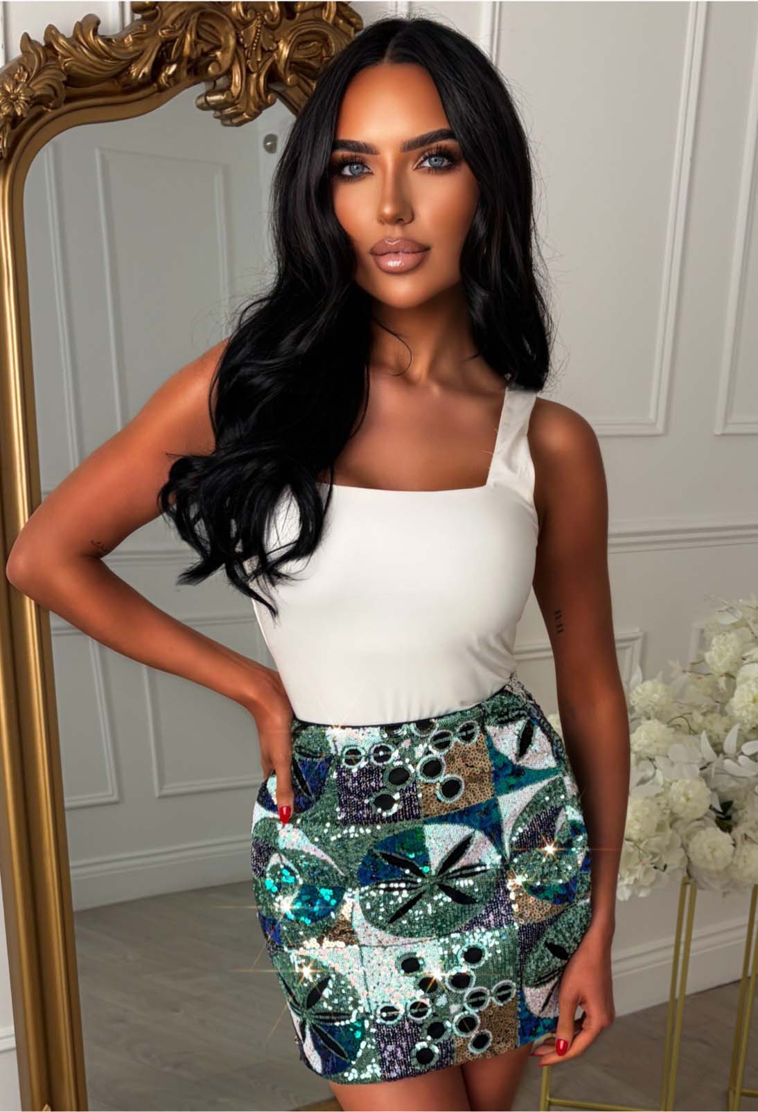 Sparkles In The Sun Black Sequin Mini Skirt