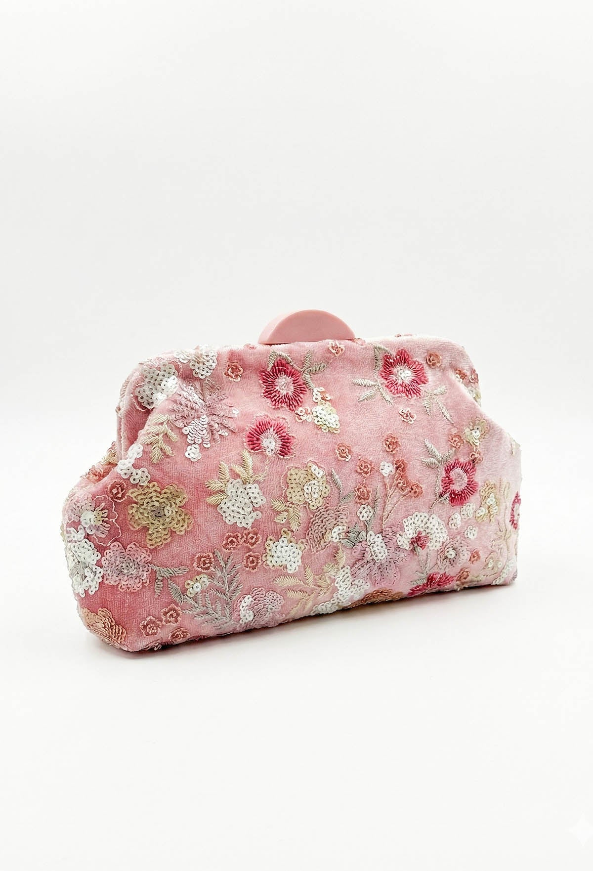 Sparkling Diva Light Pink Printed Sequin Clutch Bag
