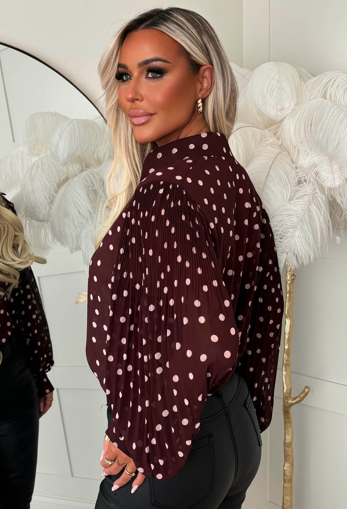 Spot On Burgundy Polka Dot Shirt