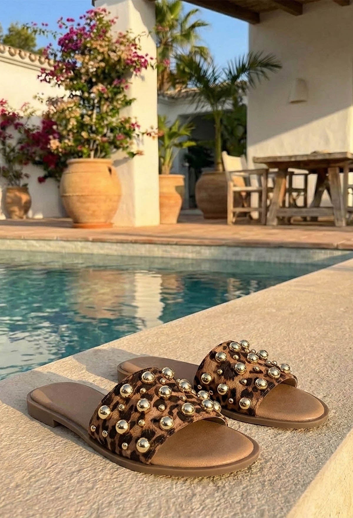 Studded Daydream Brown Raffia Studded Sandals