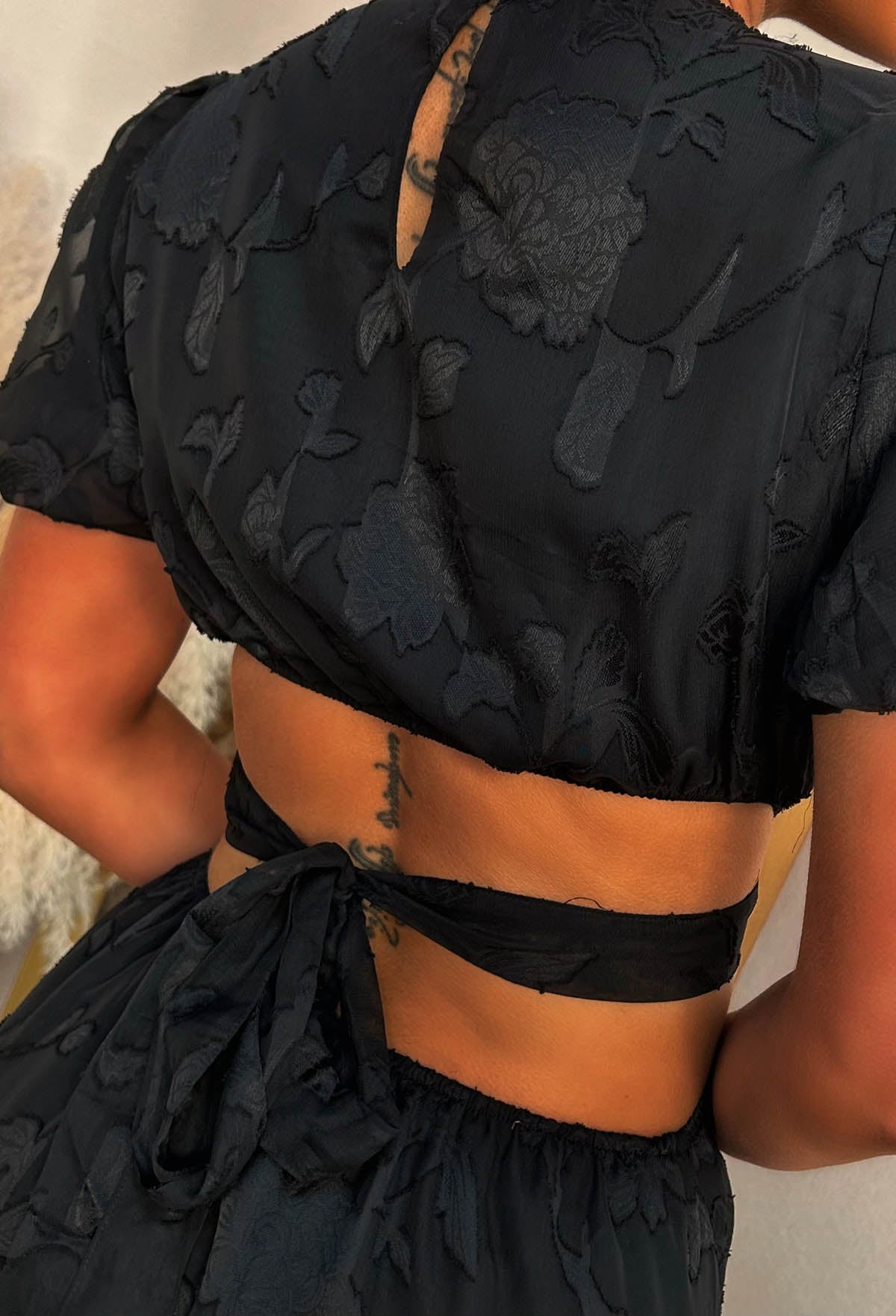 Summer Dream Black Side Cut Out Print Maxi Dress