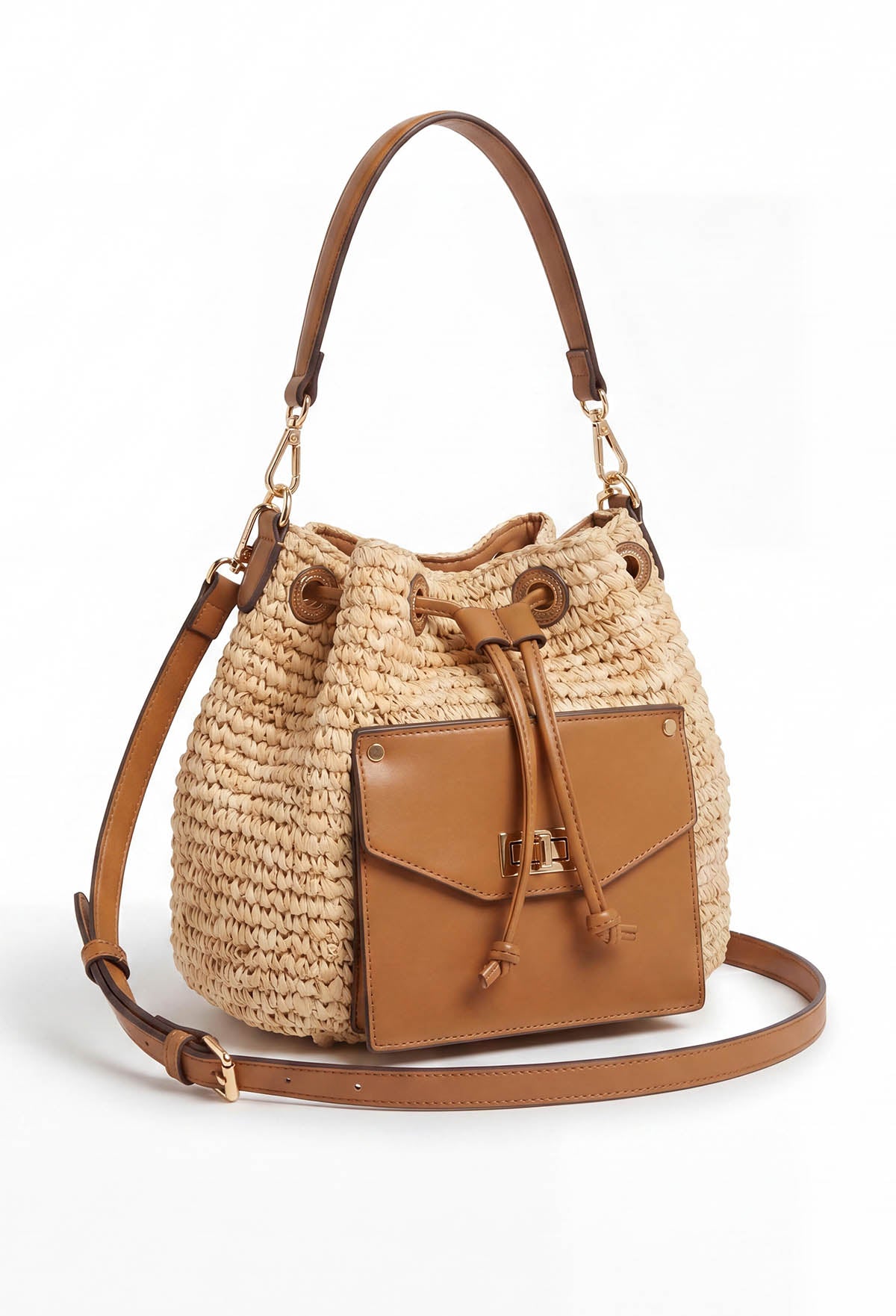 Summer Hideaway Tan Pouch Raffia Bag