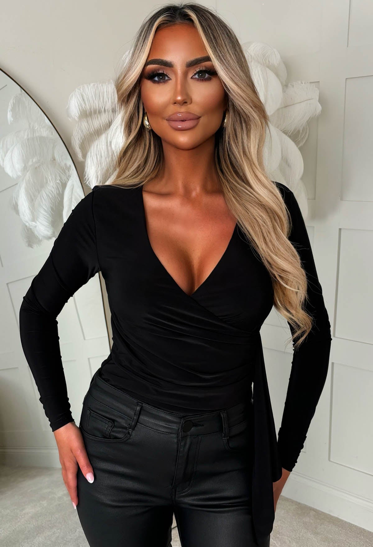 Sweet Nothings Black Drape Top