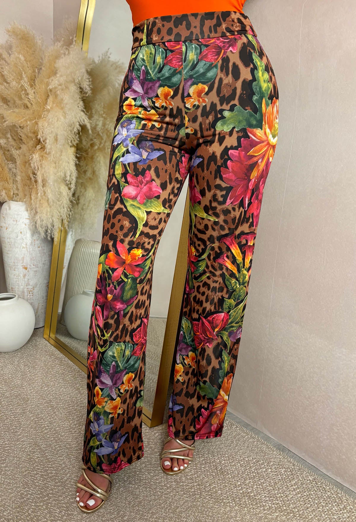 Sweetest Soul Multi Animal Print Slinky Straight Leg Trousers