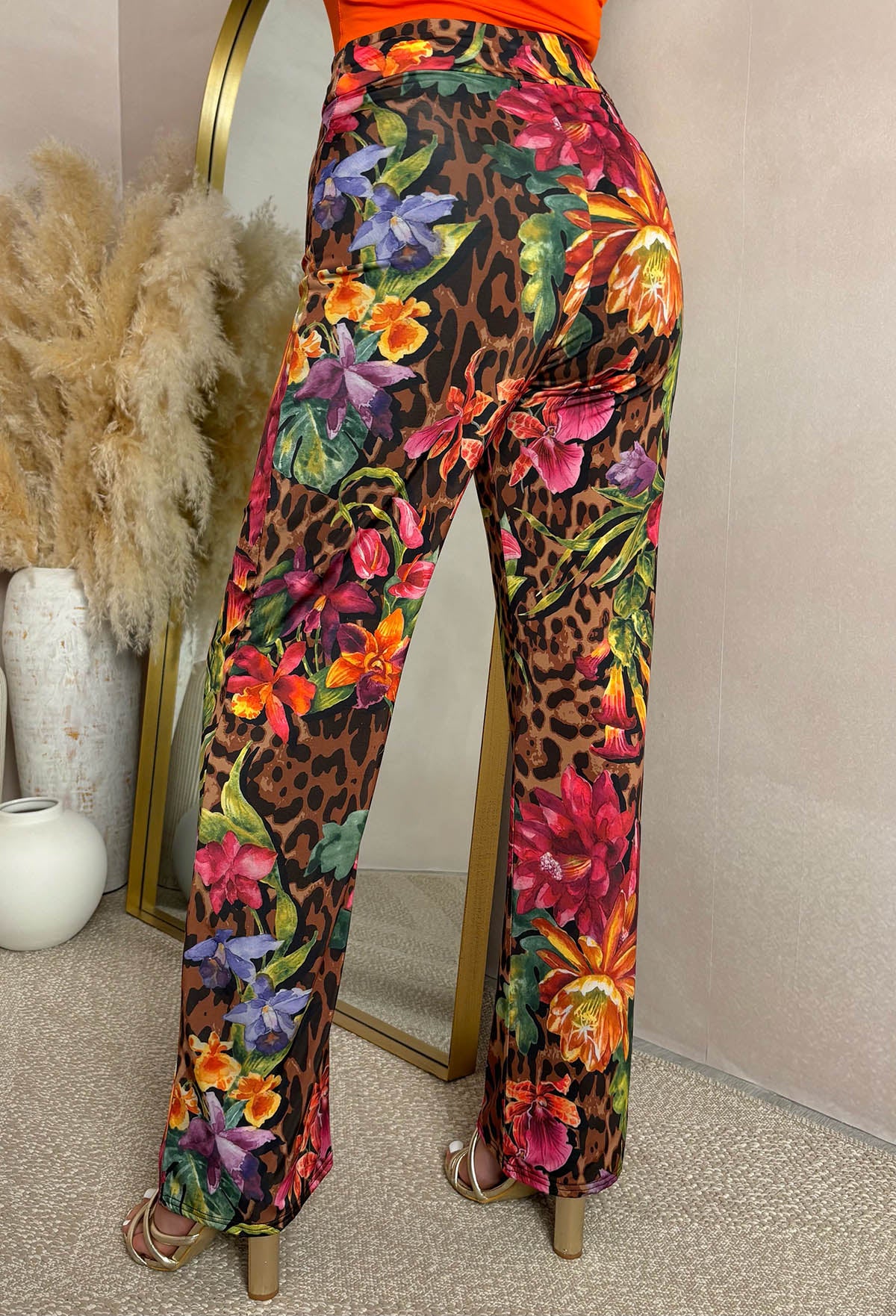 Sweetest Soul Multi Animal Print Slinky Straight Leg Trousers