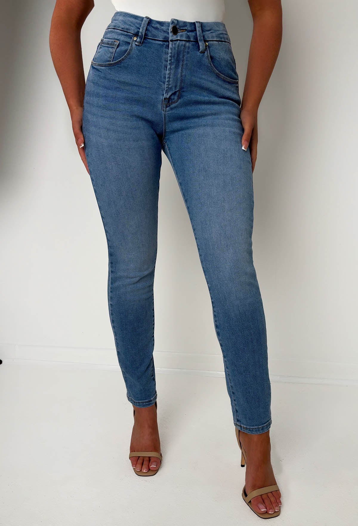 Ultimate Days Mid Wash Stretch Slim Fit High Rise Jeans