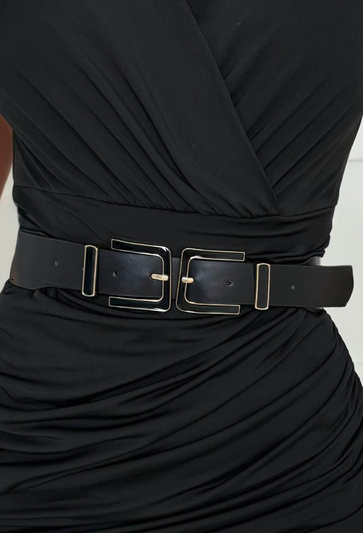 Viva La Vibe Black Buckle Detail Belt