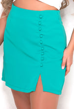 Green Button Mini Skirt