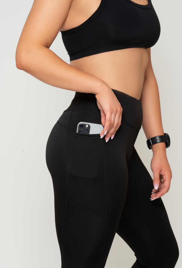 Nova Black Performance Compression Leggings Pink Boutique Pink