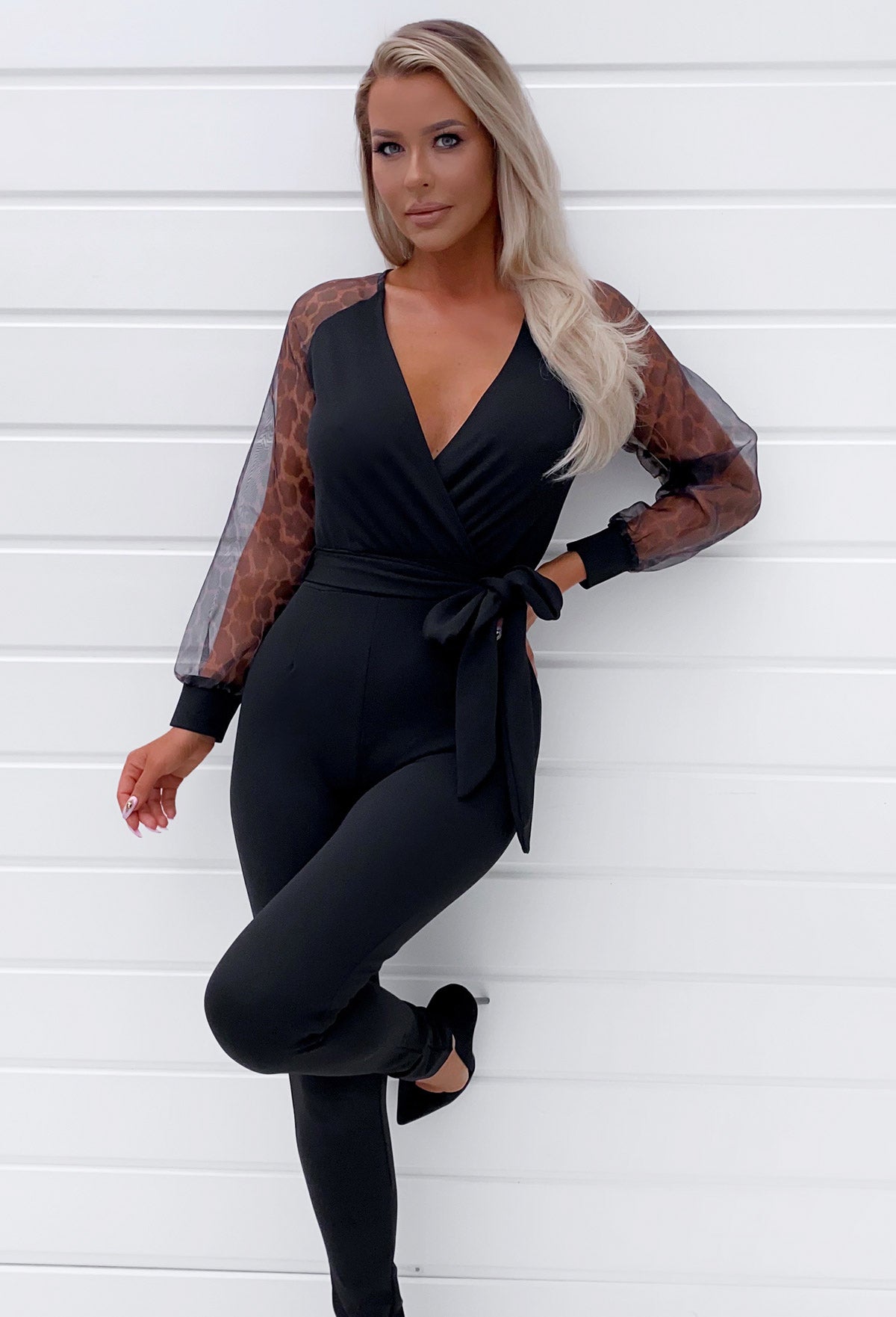 Mesh Sleeve Jumpsuit