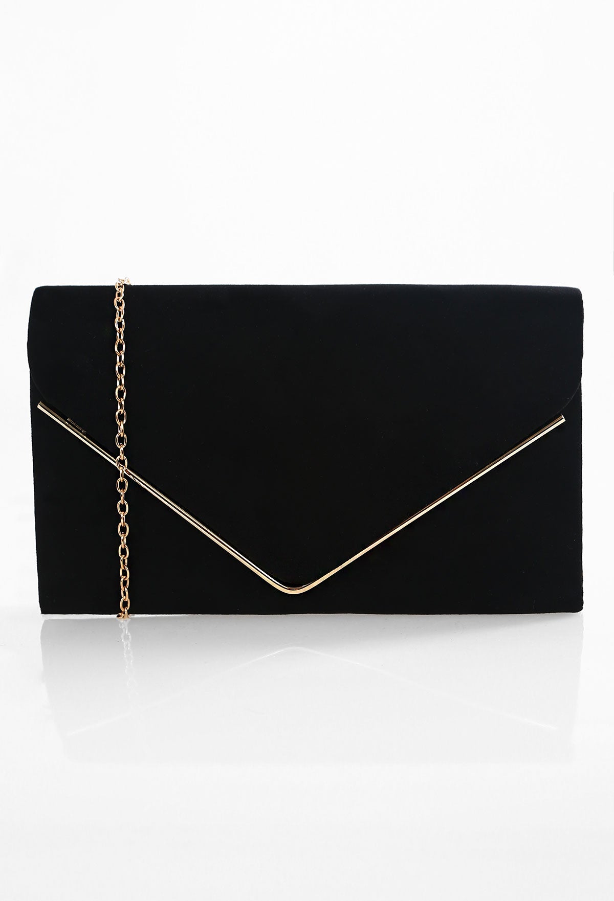 Hampstead Black Suede Clutch Bag