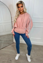 Heart To Heart Pink Knitted Hooded Loungewear Top